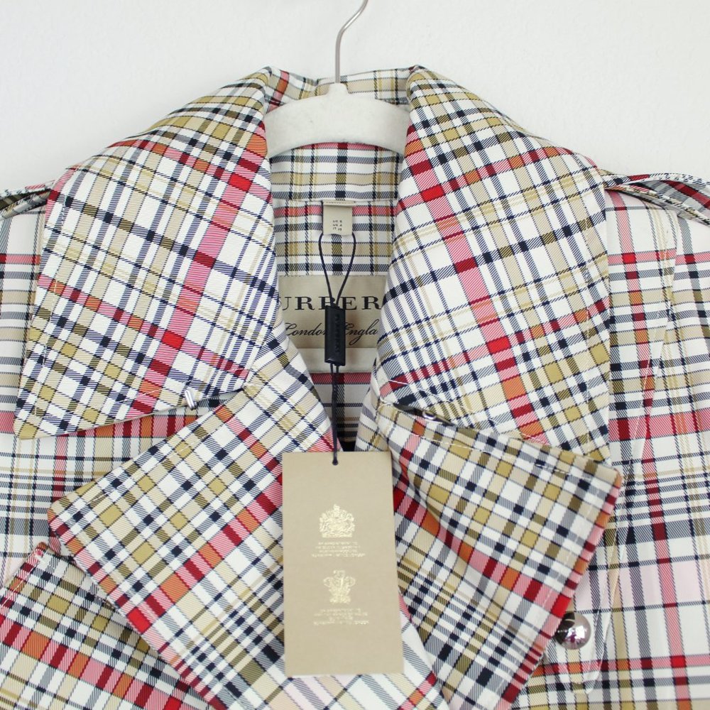 NWT Burberry Check Rain Trench Coat, US 4 - Picture 7 of 16